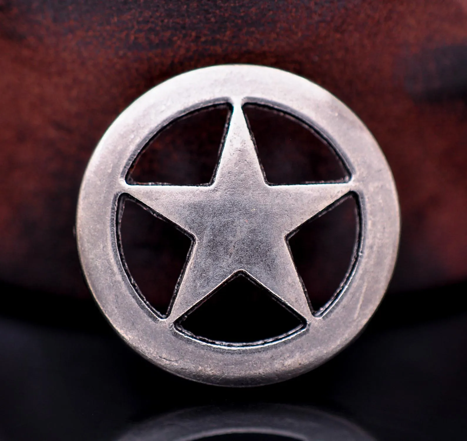 1" Brass Cowboy Texas Star Leathercraft Hatband Belt Handbag Stud Rivet Conchos Button Screwback 20pc
