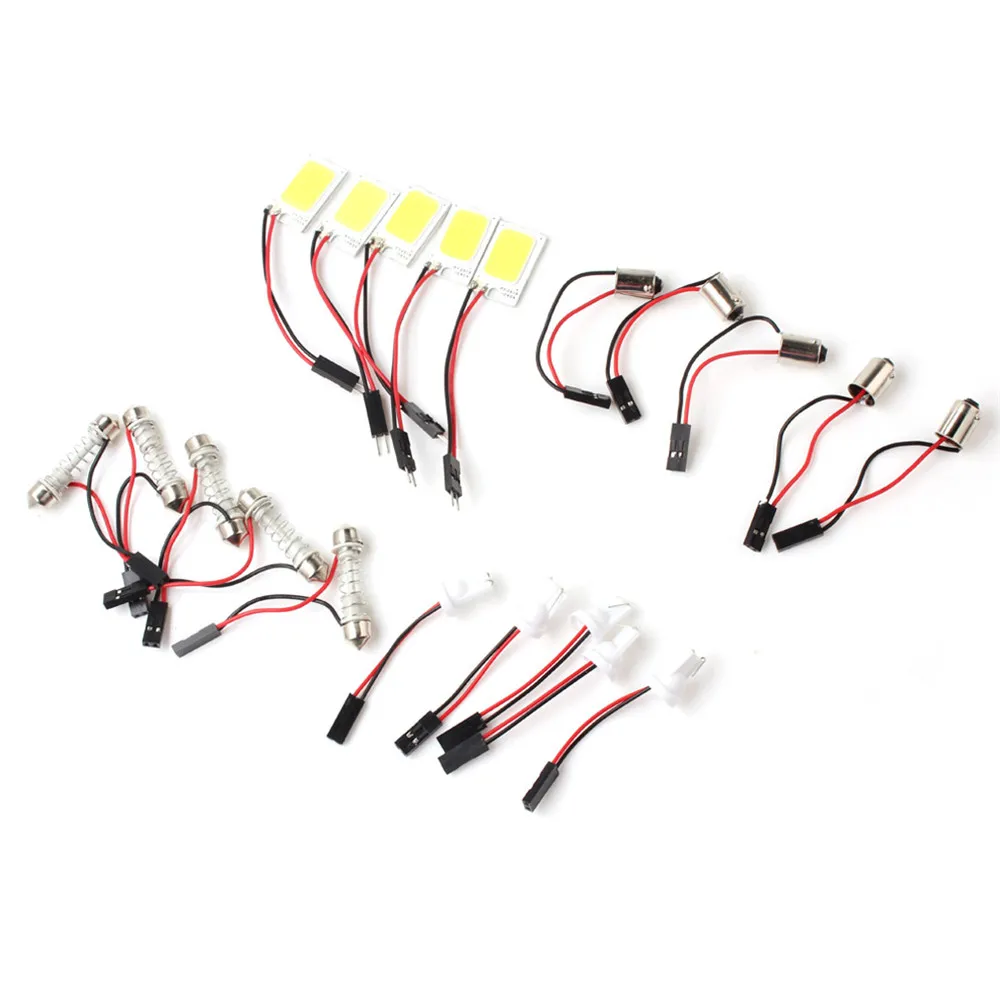 5Piece Easy Installation Bright White COB 18-LED Chips 12V Plate T10 Festoon Dome Car Interior Light Bulb | Автомобили и