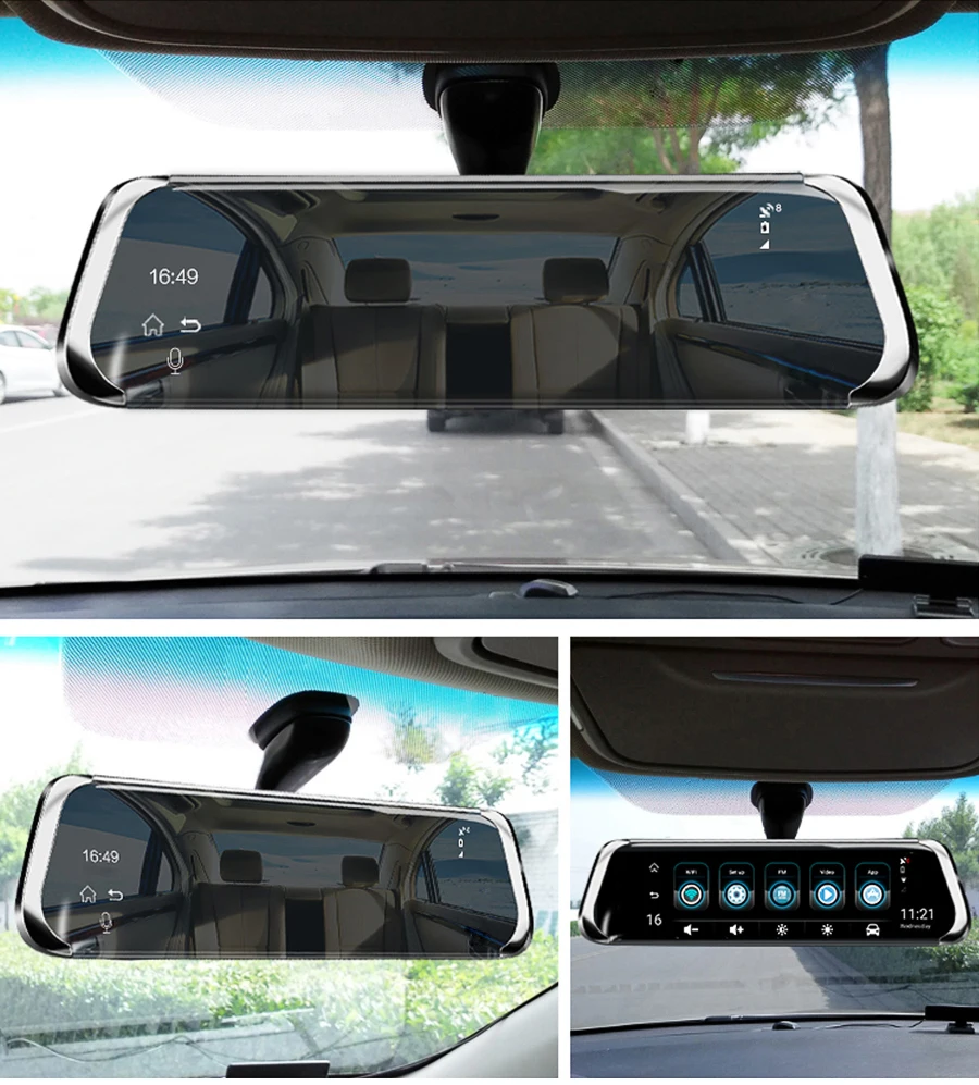 Bluavido 4G Android 1" автомобиль видео зеркало FHD 1080P автомобиля Камера gps навигации ADAS Двойной объектив Wi-Fi регистраторы заднего вида DVR Регистраторы