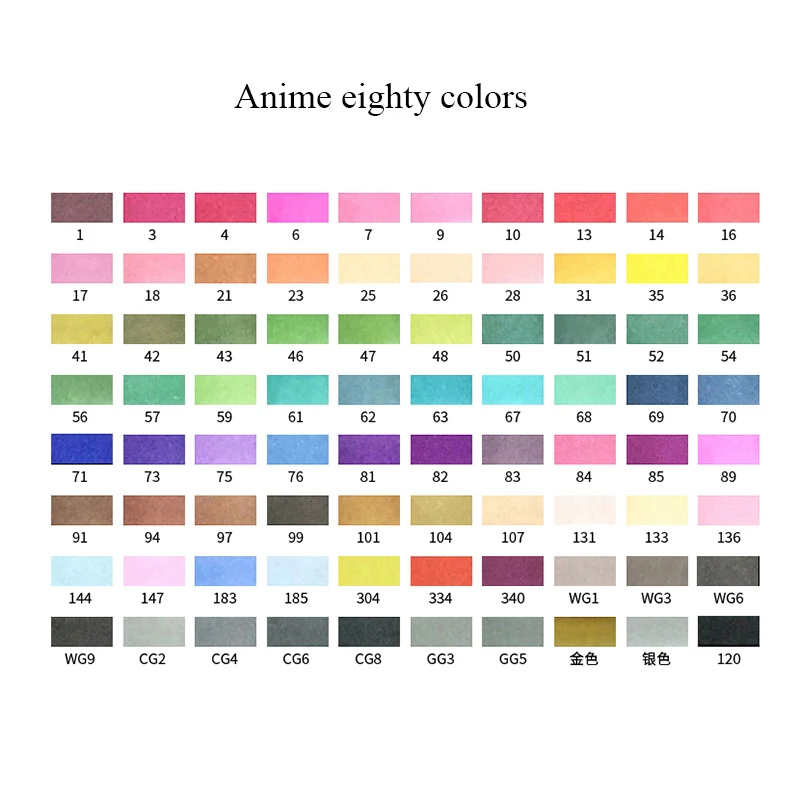 Anime 80 colors Улучшенный художественный маркер 30/40/60/80/218 Цвет анимация маркер для рисования для художника для рисования манга дизайн искусство Сделано в Китае - Цвет: Anime 80 colors