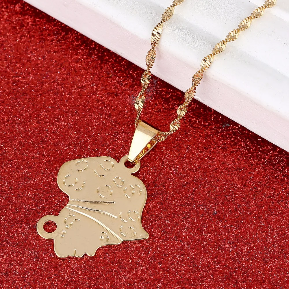 Ожерелье с подвеской в виде карты для женщин ювелирные изделия эфиопского цвета