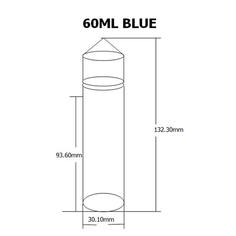 60ml Blue 50 шт пустые бутылки для электронных жидкостей 10 мл 15 мл 30 мл 50 мл 60 мл 100 мл 120 мл пластиковый длинный флакон-капельница для жидких жидкостей - Цвет: 60ml Blue