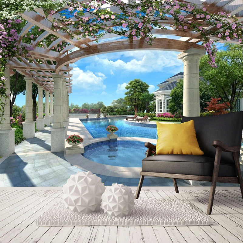 

Bacaz Large Mural Space Garden 3d Wall Photo Mural Wallpaper 3d murals wall paper for living room 3d wall murals wallcoverings