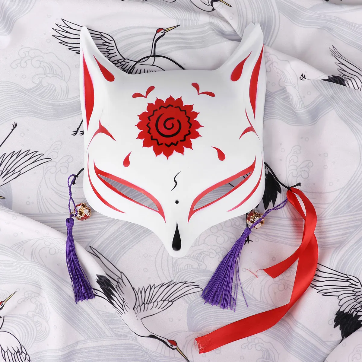 Японский маскарадный костюм из ПВХ с колокольчиками полулицевая маска для