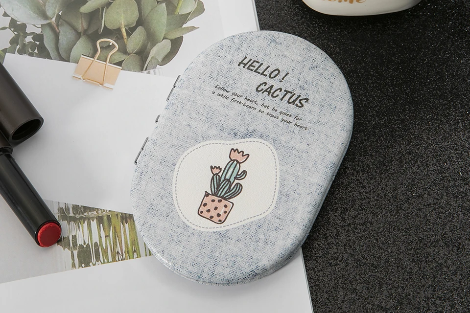 Портативный мини карманный зеркало для макияжа 2 боковых складной карманное