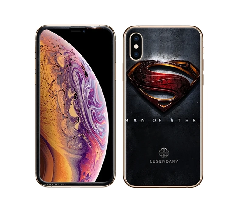 Чехол для экрана для iPhone Xs XR Xs Max X Передняя пластина из закаленного стекла+ ТПУ задняя Цветная рисунок или корпус с рисунком