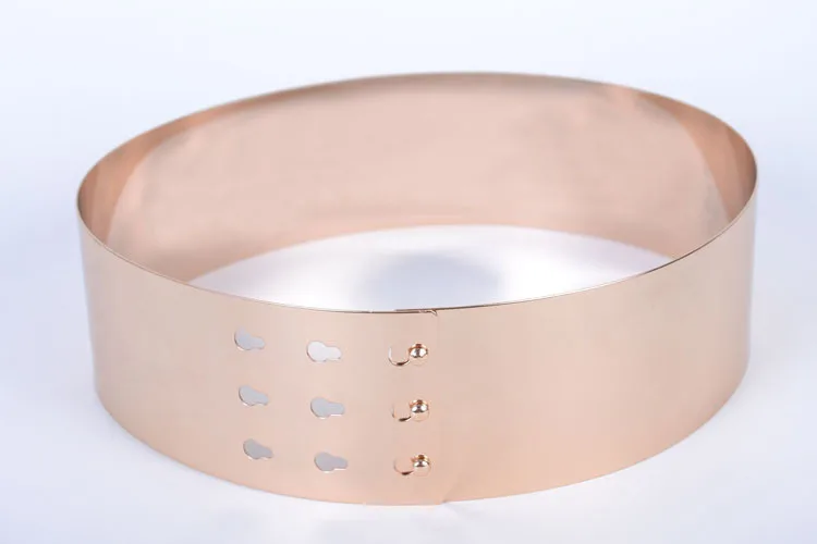 7cm wide Metal Keeper Metallic Mirror belt women Corset Women Punk Cummerbund Gold Silver | Аксессуары для одежды