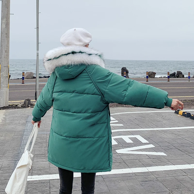 2019 New style Fur Parkas Coat Women Fashion Casual Cotton Tops Winter Warm Lady Mid-long Hooded Ladies Jacket Female Outerwear | Женская