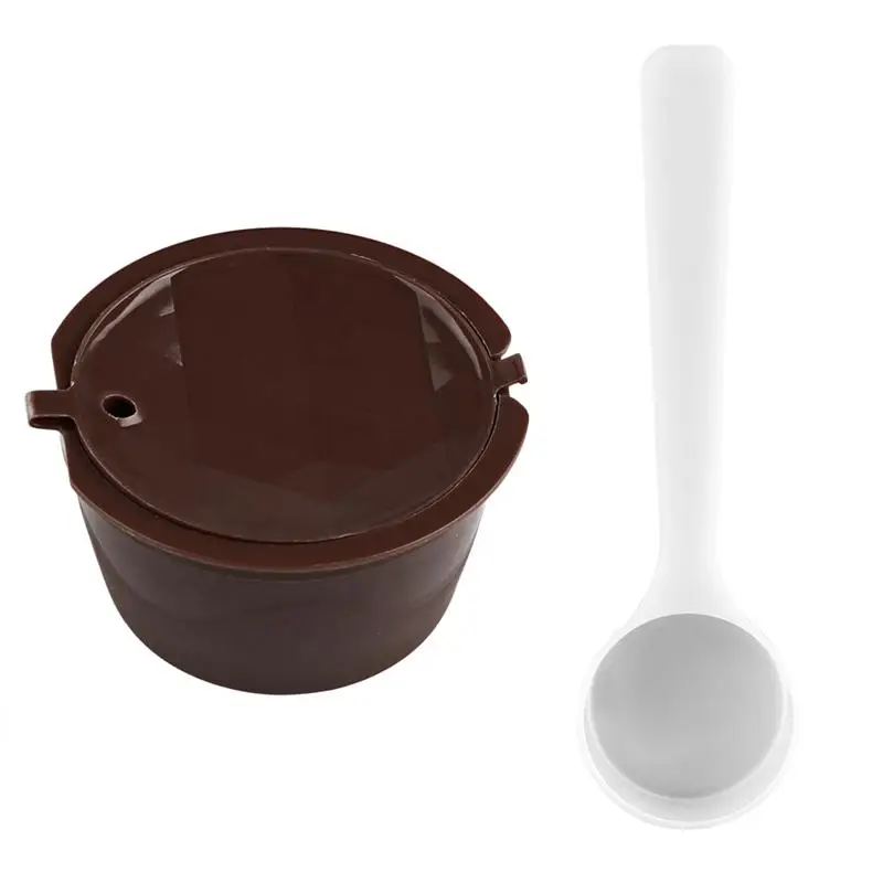 1Pcs Newest Refillable Dolce Gusto Coffee Capsule Nescafe Dolce Gusto Reusable Capsule Dolce Gusto Capsules With A Free Spoon - Цвет: 3pcs Brown