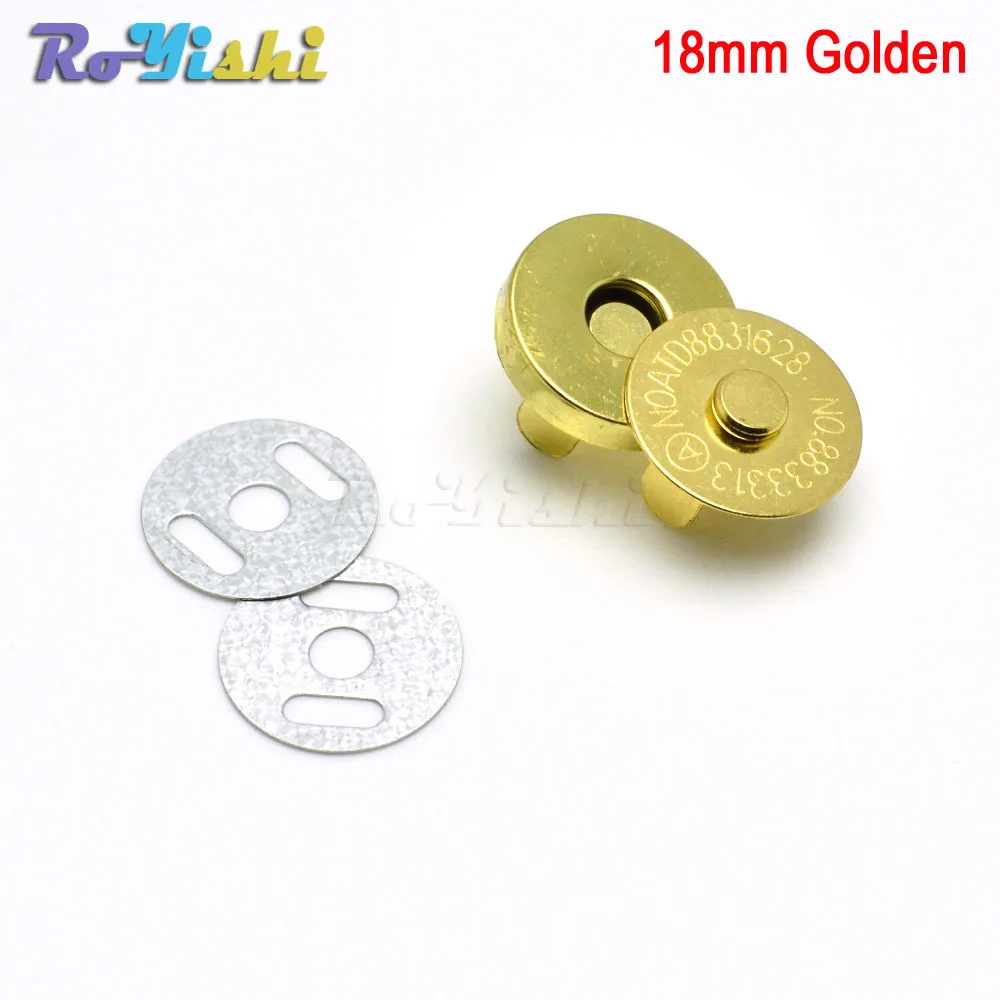 18mm Golden Магнитные застежки-кнопки застежки, пуговицы Сумки из натуральной кожи кошелек крафт-мешки Запчасти аксесуары 14 мм 18 мм - Цвет: 18mm Golden