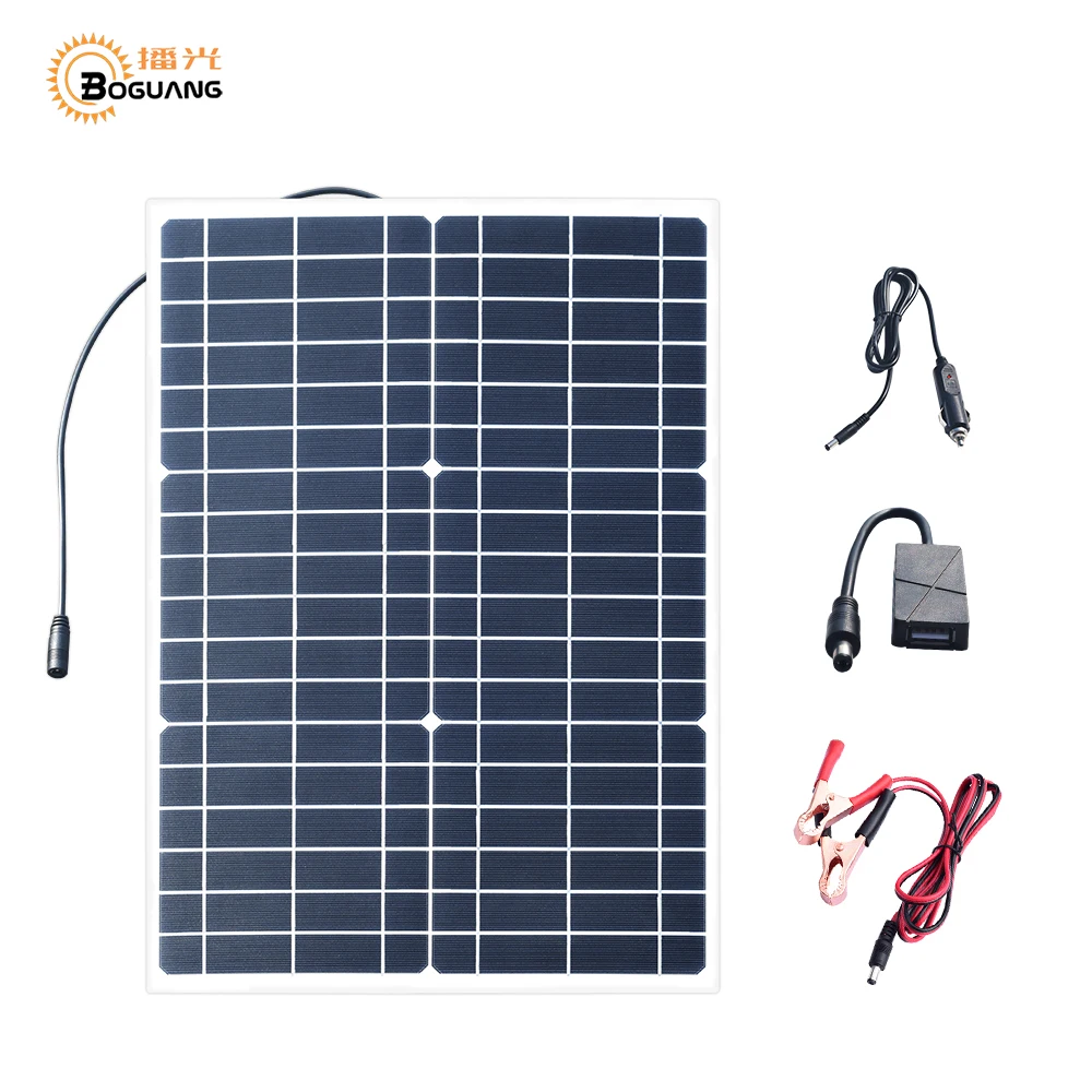 BOGUANG 30 Вт 18 в Гибкая панель солнечных батарей 5 USB маленький свет solpanel батарея