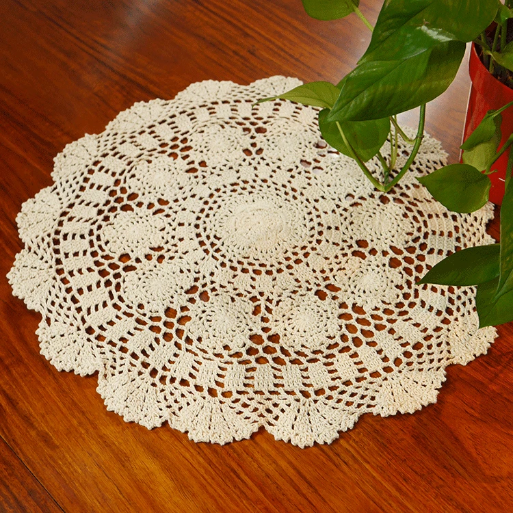 Кружевная хлопковая скатерть для стола ручной работы с крючком и