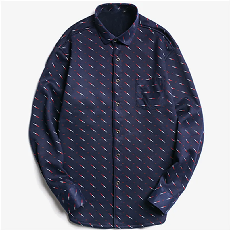 TOLVXHP 2018The new autumn spring men's shirt with thick printing long-sleeved Slim clothing casual warm zhang size | Мужская одежда