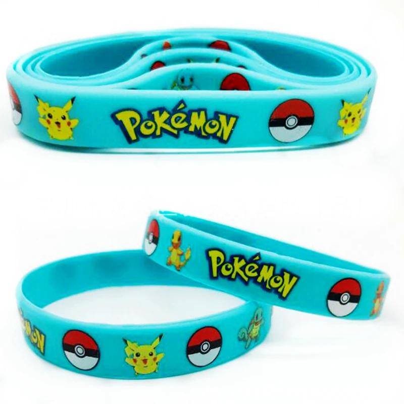 40 шт. модный очаровательный игровой браслет Покемон Пикачу силиконовый браслет Мультяшные браслеты Дети День Рождения украшения подарок игрушка