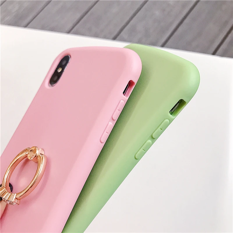 Конфеты Цвета вращая кольцо Пряжка Кронштейн чехол для телефона iphone XS Max X XR 6 S 7 8plus