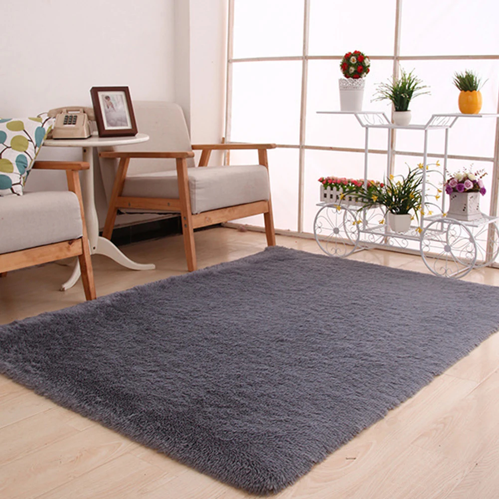 Sliver Gray 120x160 см большая плюшевая лохматая утолщенная мягкая ковровая зона ковер коврики для столовой гостиной спальни домашнего офиса - Цвет: Sliver Gray