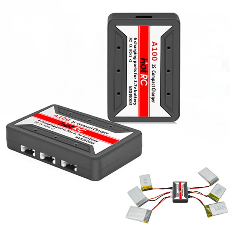 Новейшее зарядное устройство HotRc A100 6 в 1 3 7 В Lipo для Hubsan X4 Q4 H107L H107C WLtoys JJCR UDI Quadcopter