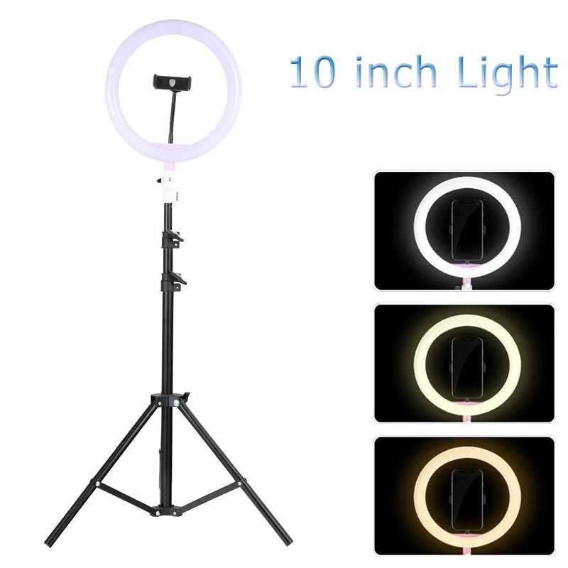 Светодиодная кольцевая лампа Efluky 10 &quotдля фотосъемки с регулируемой яркостью