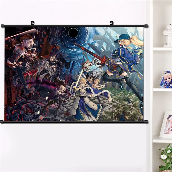 K Японская игра-аниме Fate/stay night Saber Alter FGO настенный Свиток Плакат манга настенные подвесные плакаты украшение дома 40*60 см - Цвет: K