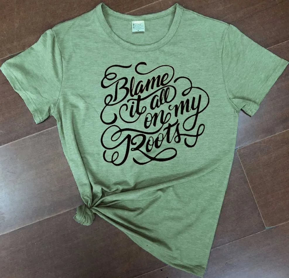 Blame it all on my Roots кантри концертная футболка женская мода Графический лозунг гранж tumblr эстетическое tumblr вечерние футболки топы
