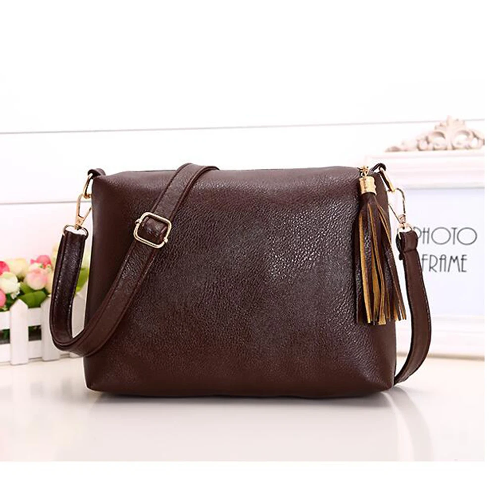 ELVASEK новые женские сумки на плечо кожаные одно с кисточками Bolsas | Багаж и