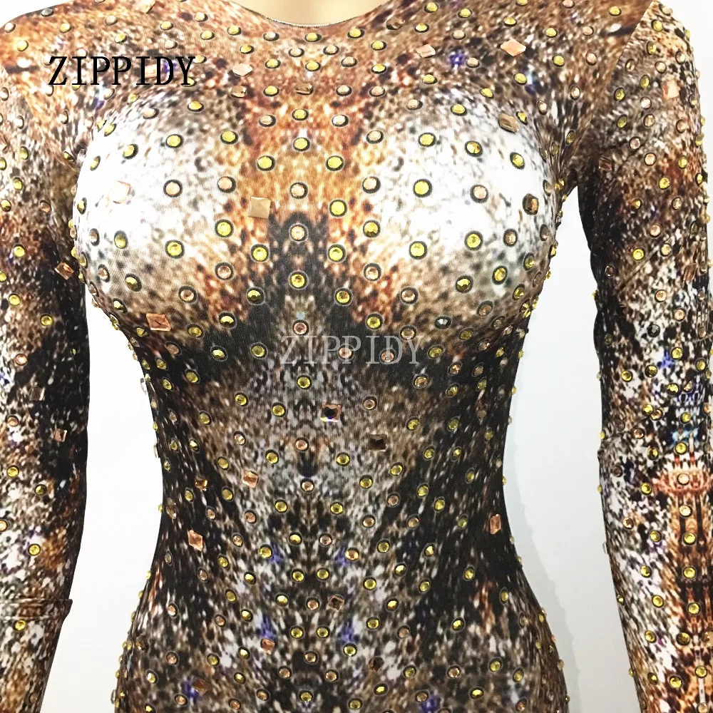 Женское боди с принтом танцевальное золотыми кристаллами | Тематическая одежда и
