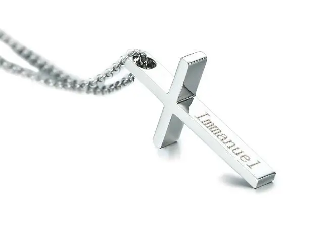 Gnayy Jewelry одна пара пару крест из нержавеющей стали ожерелье серебро для женщин мужчин