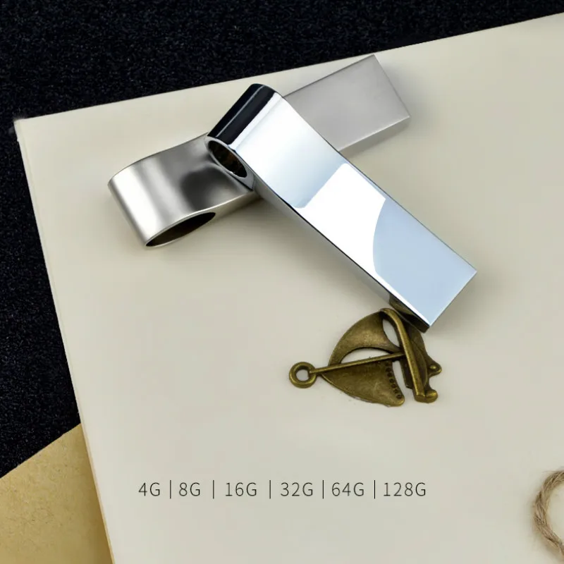 Новый usb флеш накопитель 2 0 серебряный металлический Флешка 64 ГБ 32 16 8 4 мини карта
