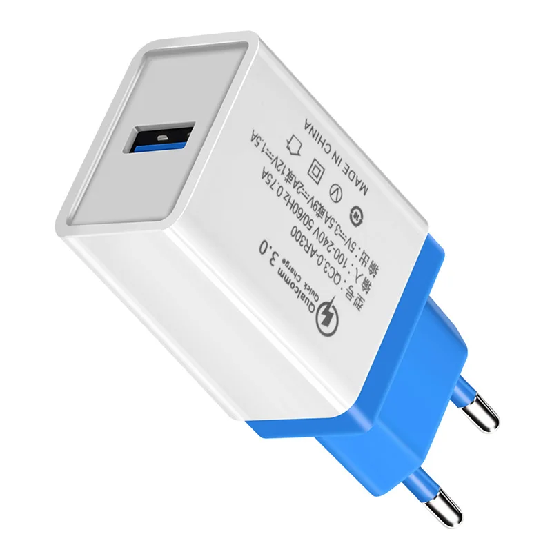 Быстрое зарядное устройство QC 3 0 5 В/3 А для мобильного телефона европейская вилка