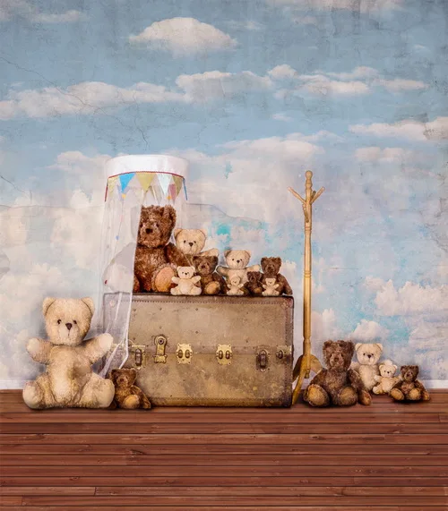 5x8ft заказной медведь куклы виниловые фотографии фоны для детей фотостудия фон