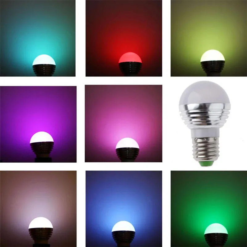10 шт./лот AC85 265V E27 RGB Светодиодная лампа 16 цветов Волшебная светодиодная Ночная с