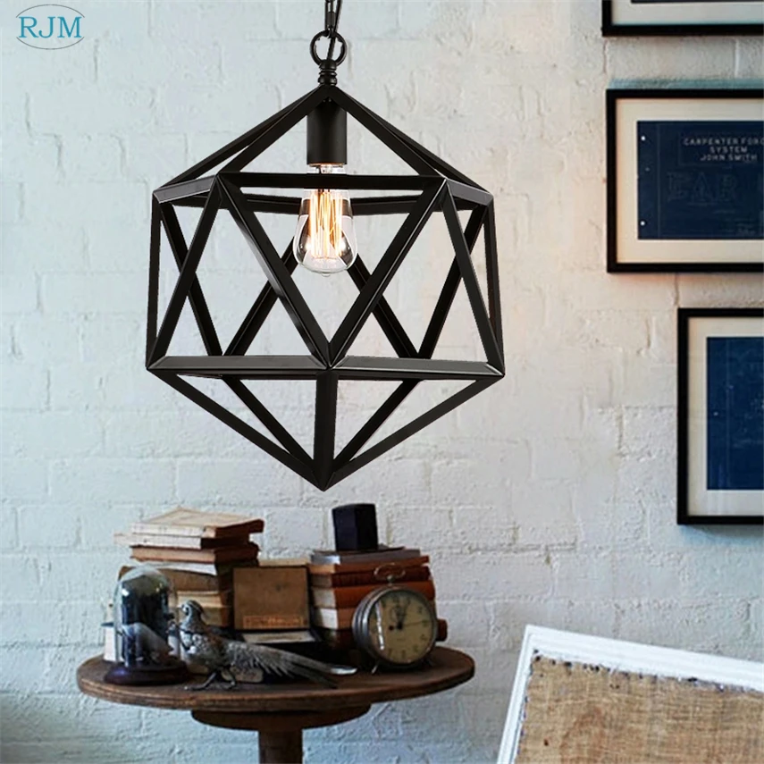 Винтажные подвесные светильники в стиле ретро геометрические железные