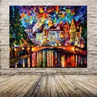 Палитра ножей ручной росписи красочный городской пейзаж картина маслом на холсте Современная Абстрактная гостиная домашний декор Настенная картина