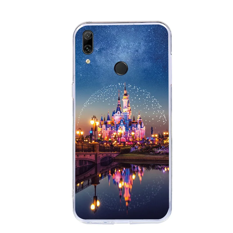 Новинка мягкий чехол из ТПУ с принтом для Huawei Y7 2019 силиконовый задней панели