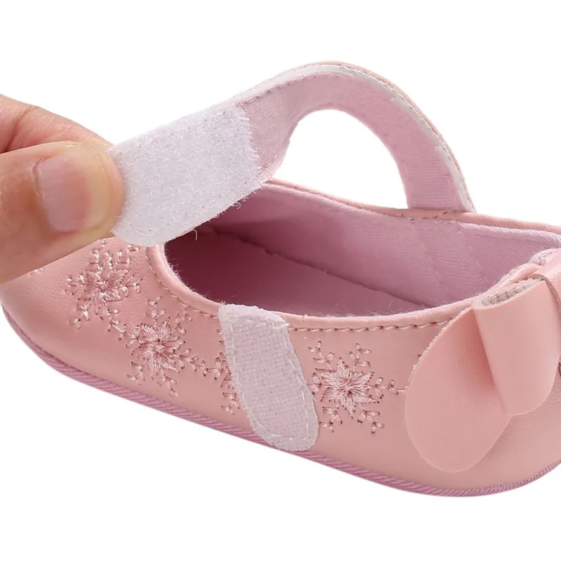 Autumn Baby Shoes PU Bow Embroidery Flowers Girl First Walkers Fashion Newborn Girls Prewalker |