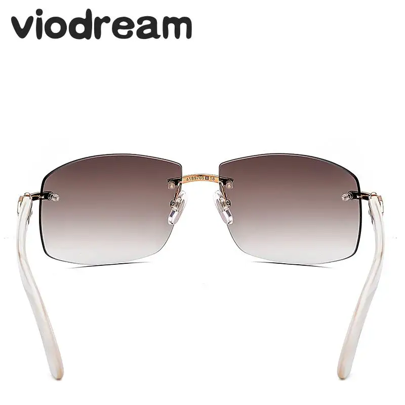 Мужские солнцезащитные очки без оправы Viodream роскошные черно белые Polaroid в стиле