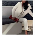 Белые женские Смокинги на заказ, индивидуальный пошив, деловой смокинг, рабочая одежда, костюмы индивидуальный пошив, пиджак + брюки