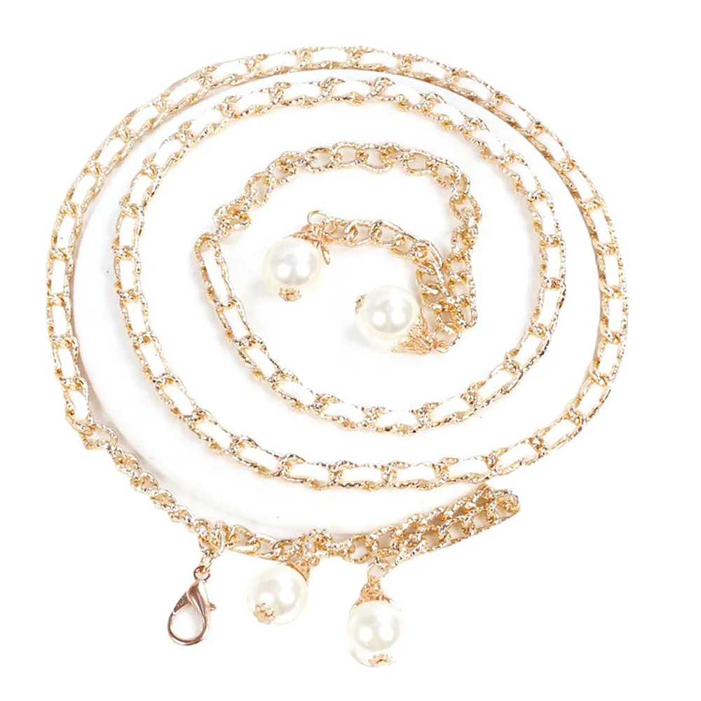 Женская Мягкая модная металлическая цепочка с жемчугом удобная L50/0107 | Аксессуары