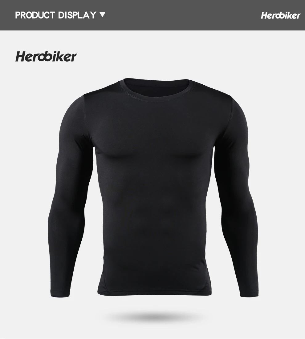 Herobiker мужское термобелье с флисовой подкладкой, комплект для катания на лыжах, базовый слой, зимние теплые подштанники, рубашки и топы, нижний костюм