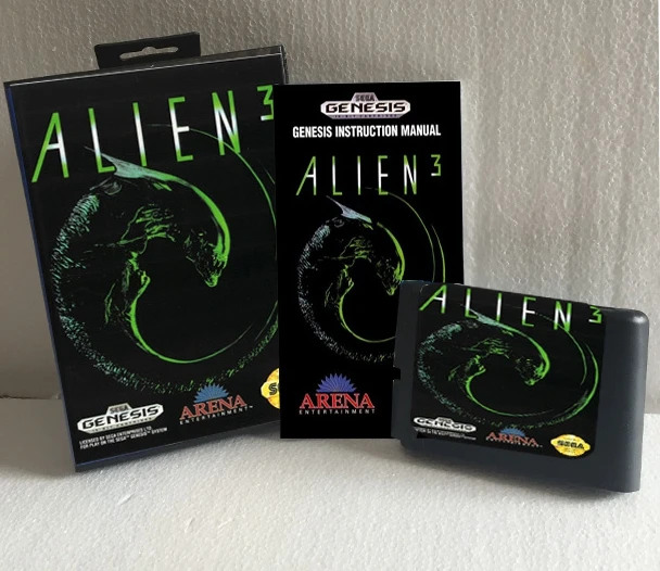 Alien 3 с коробкой и руководством 16 битная игровая карта MD для Sega Mega Drive Genesis|game card