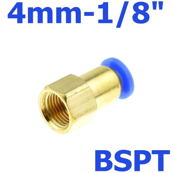 PCF4-01 Фитинг для воздушной трубы 10 мм 12 мм 8 мм 6 мм шланг 1/" 3/8" 1/" BSP 1/4" Женский латунный пневматический, с резьбой соединитель быстроразъемный фитинг - Цвет: PCF4-01