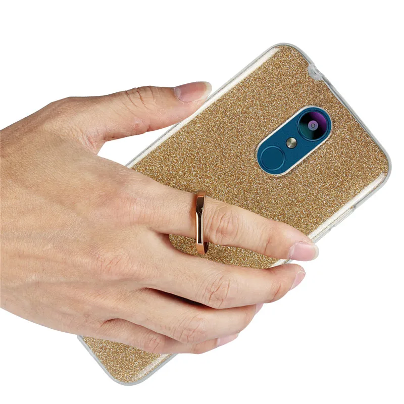 For LG K8 2018 Mobile phone case Bumpe luxury K9 protective Ring bracket shell Silicone TPU Back Cover soft |
