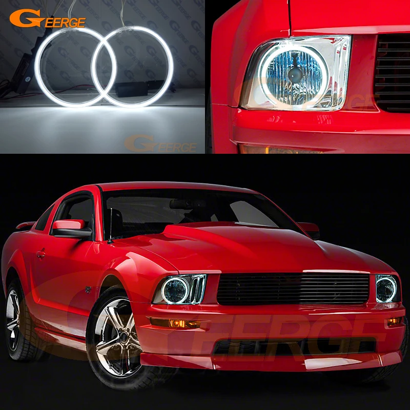 Для Ford Mustang 2005 2006 2007 2008 2009 отличные ангельские глаза ультра яркая подсветка с холодным катодом(CCFL) Ангельские глазки комплект Halo кольца