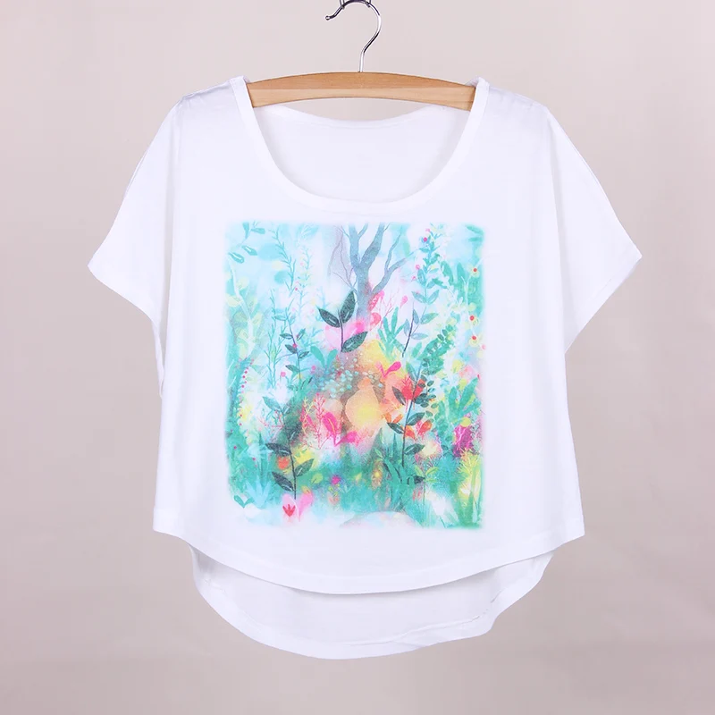 Новейший дизайн большой размер женская футболка с цветочным принтом женские