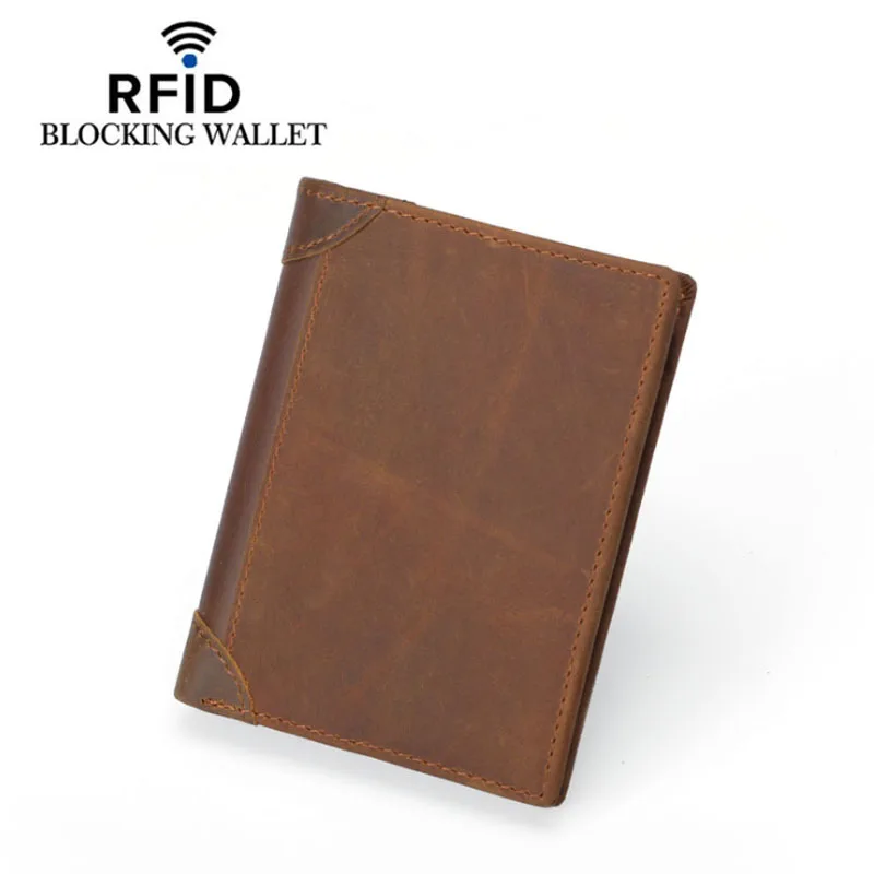 Кошелек мужской из натуральной воловьей кожи с зажимом для денег и RFID защитой|clutch