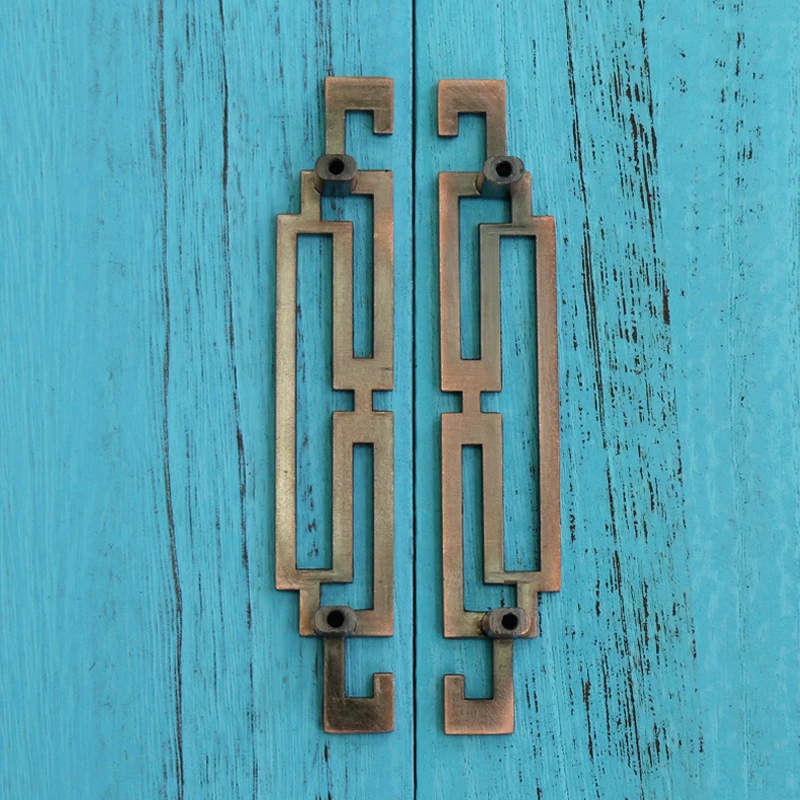 

6PCS CC 96mm Vintage Door Handles Antique Copper Kitchen Cabinets Pulls Cupboard Handles Closet Furniture door Pulls