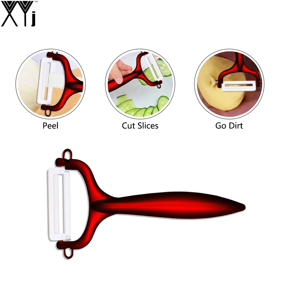 XYJ Brand Handmade Cooking Tools Christmas Gift Set 3&quot4&quot Deer Pattern Ceramic Knives Red Handle Kitchen Knife + Peeler | Дом и сад