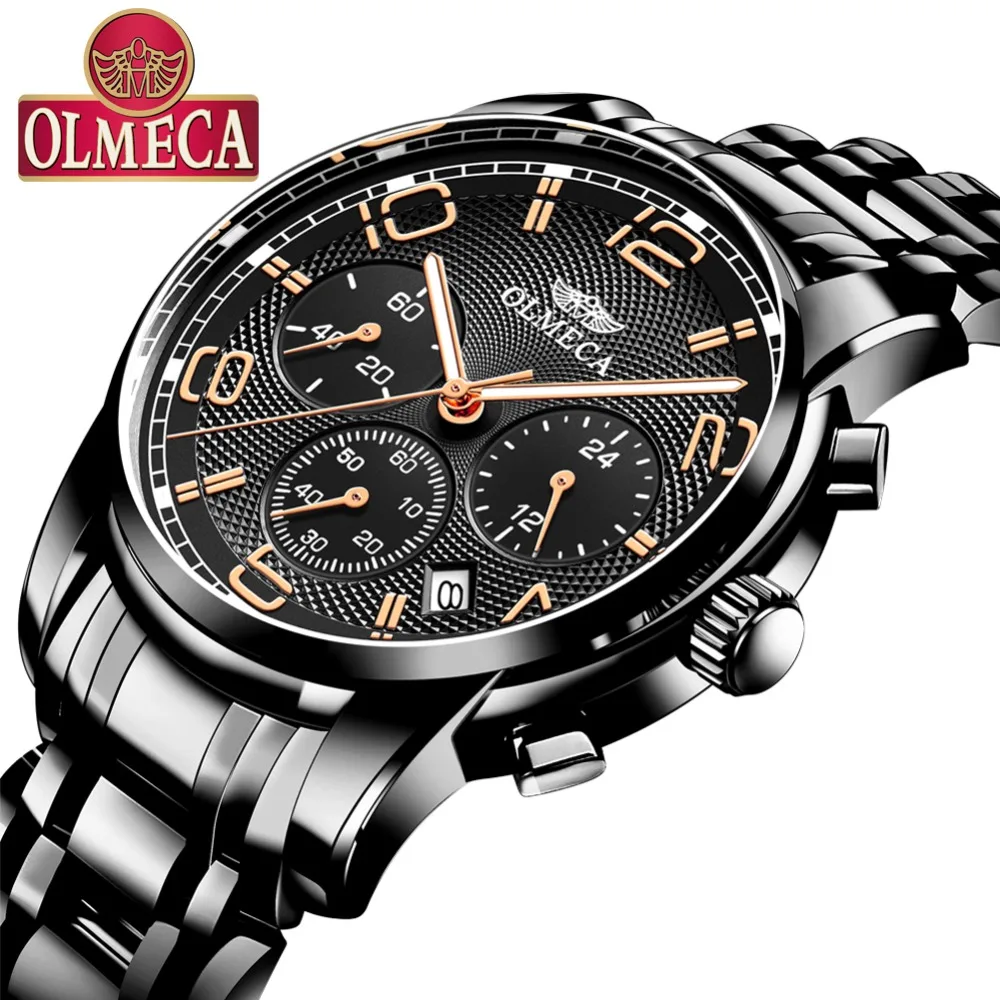 OLMECA мужские роскошные часы Бизнес Мода очарование светящийся Спорт relogio masculino