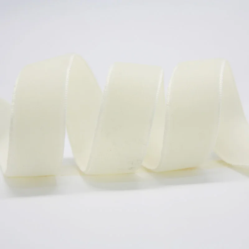 antique white 028 Яма 13 16 19 22 25 мм однотонная бархатная лента для поделок подарки аксессуары для одежды 25 ярдов/партия(магазины имеют 10 видов размеров - Цвет: antique white 028