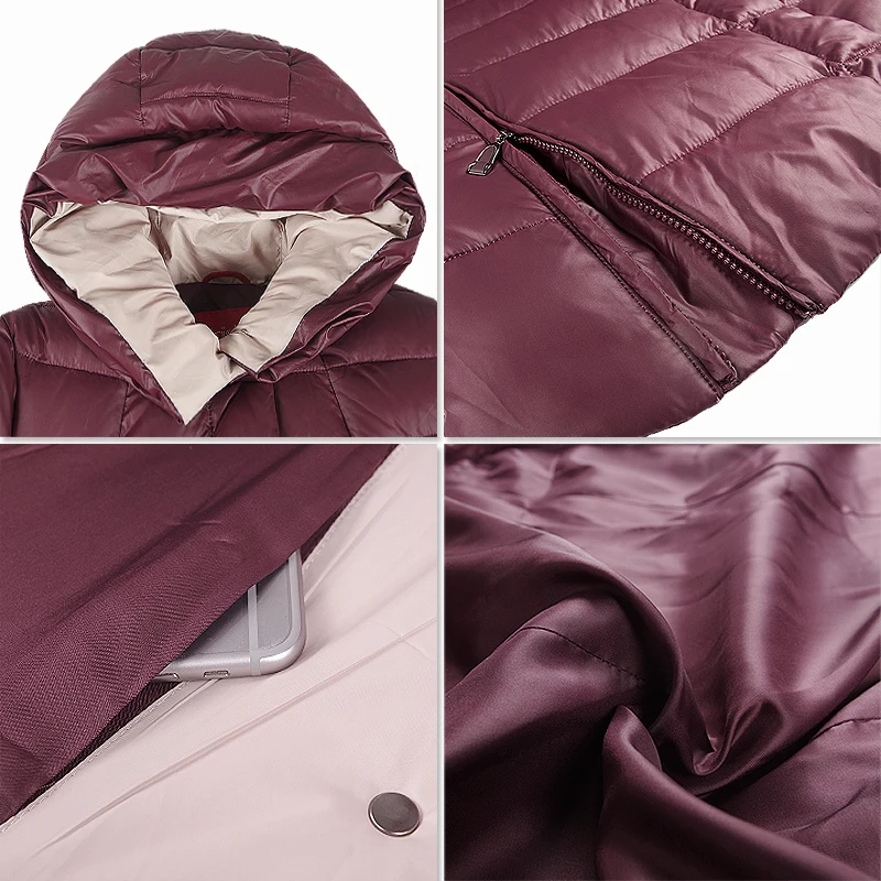 2019 Frisky пуховик женский зимний с каюшоном Зимнее Пальто большего размера Куртка